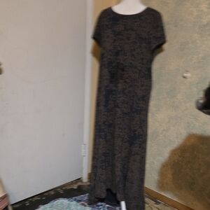 Peruvian Connection Black and Brown Patterned Maxi Dress